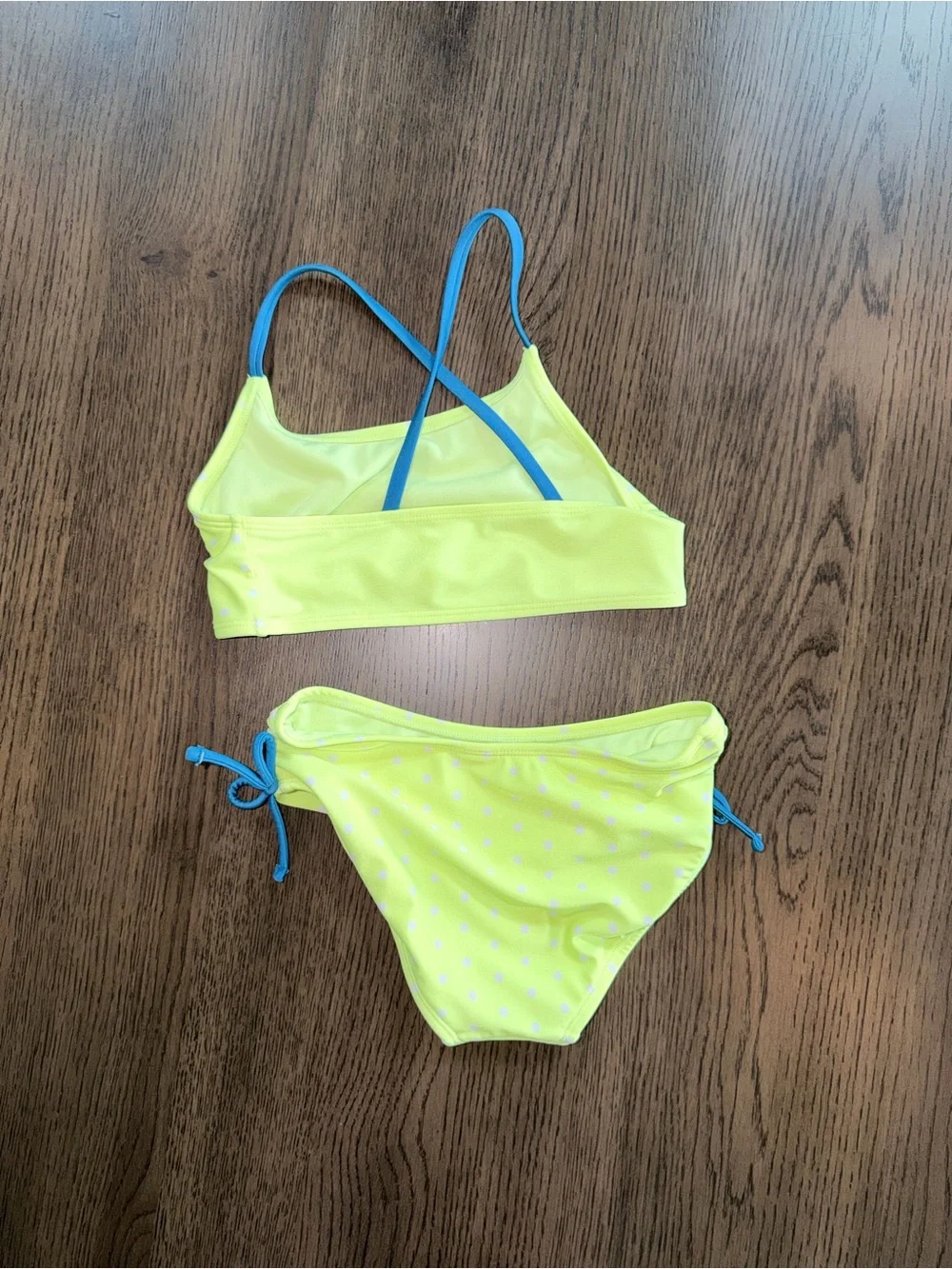 Cat & Jack Neon Yellow Polka Dot Girls' Two-Piece Bikini - Med 7/8